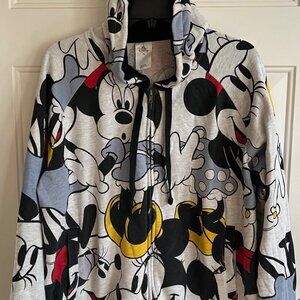 Disney Minnie Mouse & Friends Hoodie With Minnie Ears & Bow Zip-Up 2XL Polyester
